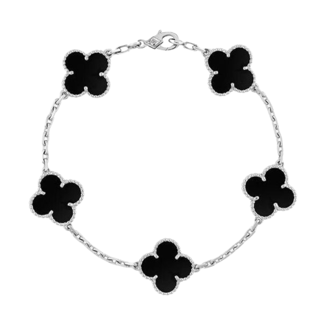 Clover Bracelet | Silver Black