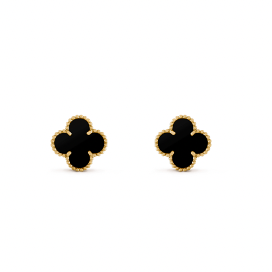 Black online clover earrings