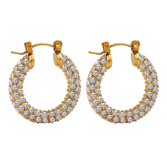 CZ Pave Hoops