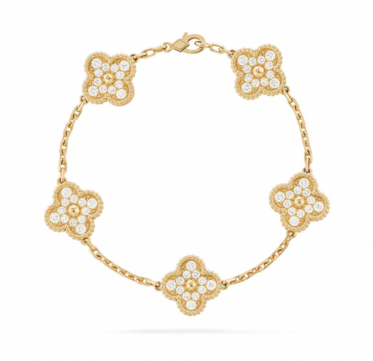 Clover Bracelet | Embellished Gold