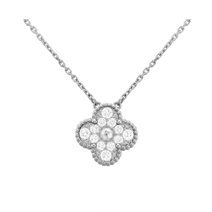 Clover Necklace | Embellished Silver