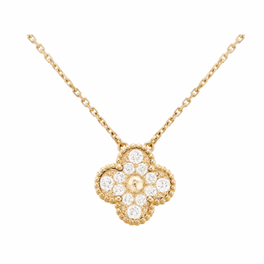 Clover Necklace | Embellished Gold