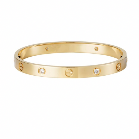 Half CZ Love Bangle